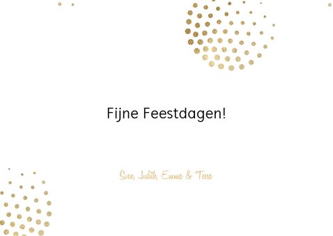 Stijlvolle vrolijke kerstkaart met foto en goud ballen 3