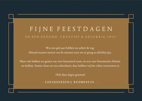 Stijlvolle zakelijke kerstkaart art-deco met 3 foto's 3