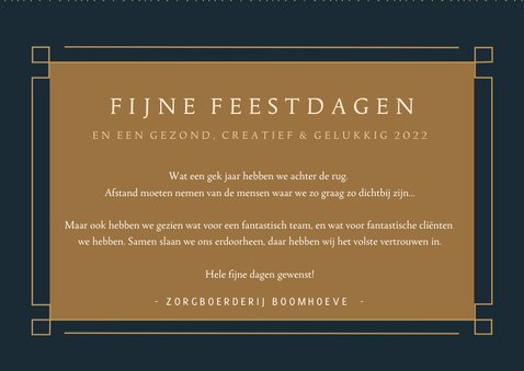 Stijlvolle zakelijke kerstkaart art-deco met 3 foto's 3