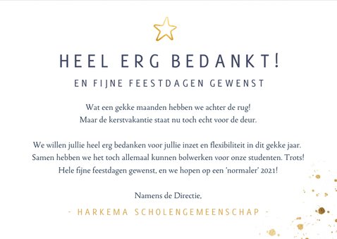 Stijlvolle zakelijke kerstkaart bedankkaart medewerkers 3