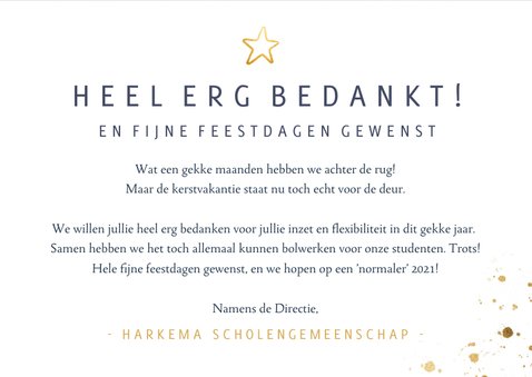 Stijlvolle zakelijke kerstkaart bedankkaart medewerkers 3