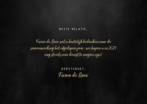 Stijlvolle zakelijke kerstkaart gouden 2021 en verf 3
