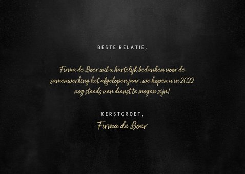 Stijlvolle zakelijke kerstkaart gouden 2022 en verf 3