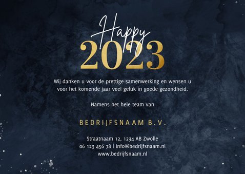 Stijlvolle zakelijke kerstkaart gouden 2023 met wereldbol 3