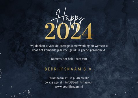 Stijlvolle zakelijke kerstkaart gouden 2024 met wereldbol 3