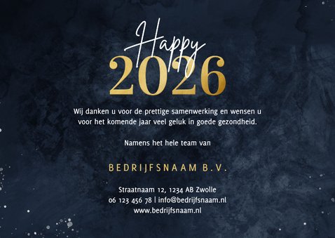 Stijlvolle zakelijke kerstkaart gouden 2026 met wereldbol 3