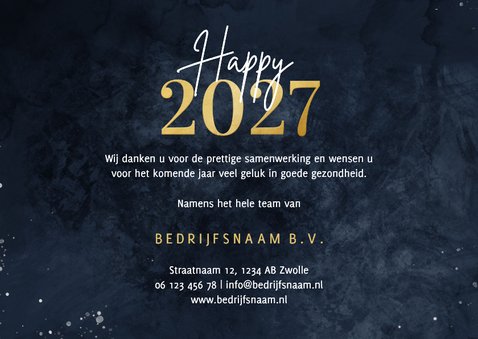 Stijlvolle zakelijke kerstkaart gouden 2027 met wereldbol 3