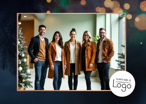 Stijlvolle zakelijke kerstkaart Merry Christmas met foto 2