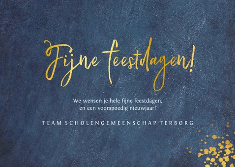 Stijlvolle zakelijke kerstkaart met tekst fijne feestdagen 3