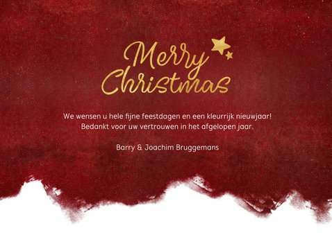 Stijlvolle zakelijke kerstkaart met verfroller en foto 3