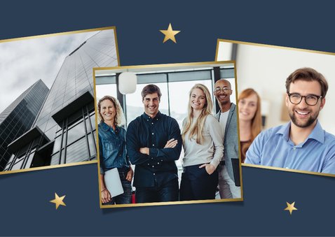 Stijlvolle zakelijke nieuwjaarskaart met grote eigen foto 2