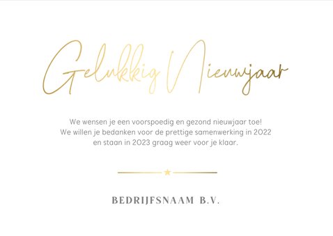 Stijlvolle zakelijke nieuwjaarskaart met grote eigen foto 3