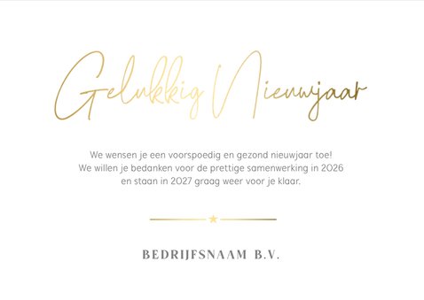 Stijlvolle zakelijke nieuwjaarskaart met grote eigen foto 3