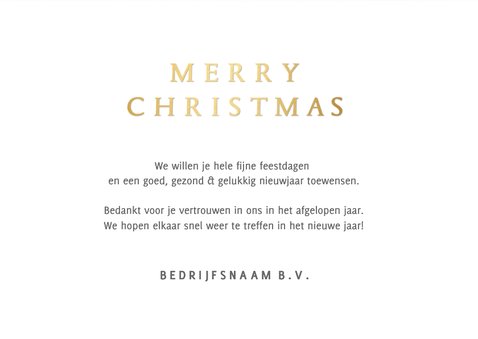 Stijlvolle zakelijke rode kerstkaart met goudlook kerstboom 3