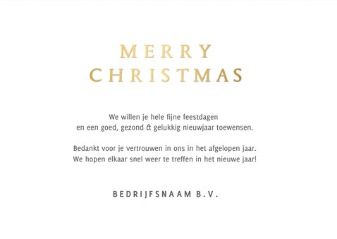 Stijlvolle zakelijke rode kerstkaart met goudlook kerstboom  3