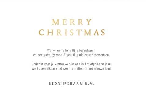 Stijlvolle zakelijke rode kerstkaart met goudlook kerstboom 3