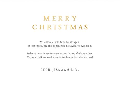 Stijlvolle zakelijke rode kerstkaart met goudlook kerstboom  3