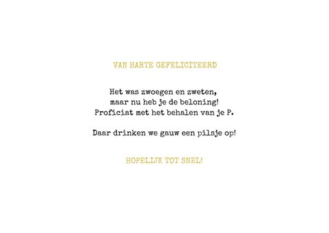 Stoere felicitatie sleutelpatroon propedeuse 3