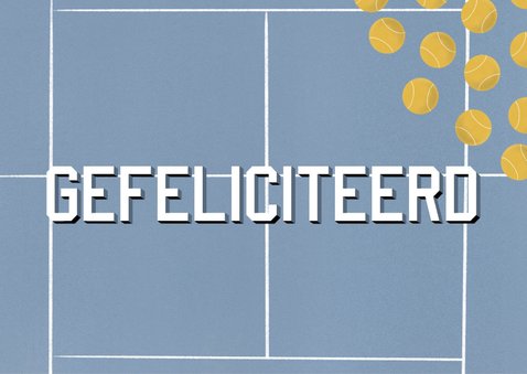 Stoere felicitatiekaart jongen tennis prestatie 2