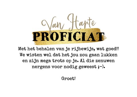 Stoere geslaagdkaart motorrijbewijs foto illustratie goud 3