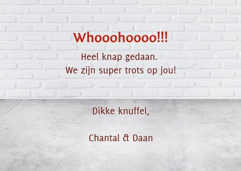 Stoere industriële felicitatiekaart met rode neon letters 3
