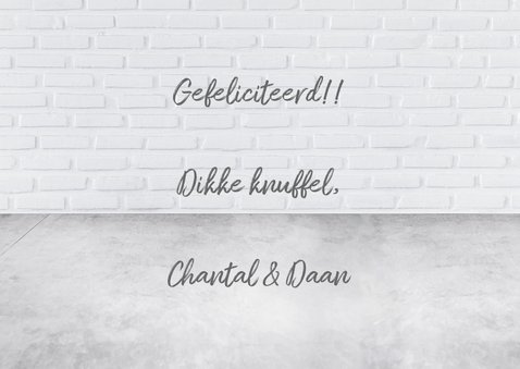 Stoere industriële GefeliciKaart met Roze Neon Letters 3