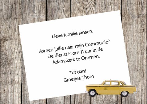Stoere kaart voor communie - DH 3