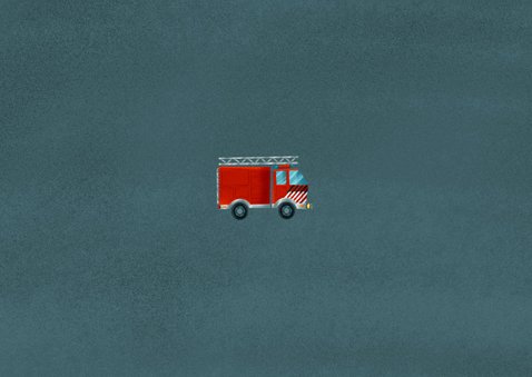 Stoere kinderfeestje kaart brandweerauto, foto en leeftijd Achterkant