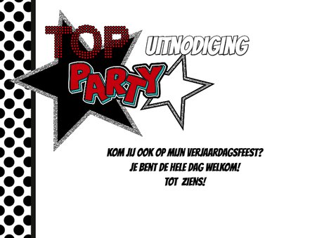 Stoere uitnodiging jongens strip 3