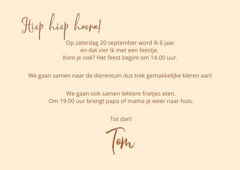 Stoere uitnodigingskaart voor kinderfeestje 3