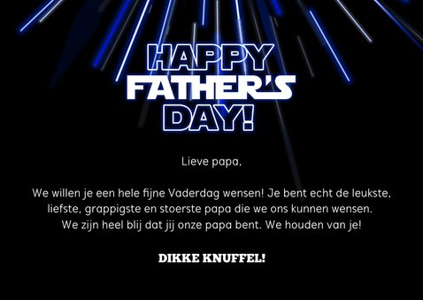 Stoere Vaderdag kaart Best Father in the Galaxy heelal 3