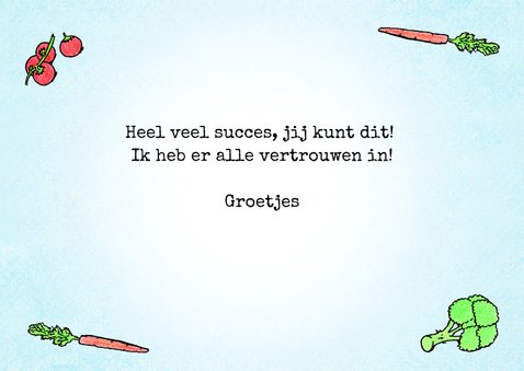 Succes kaart met een konijn en een eekhoorn in de keuken 3