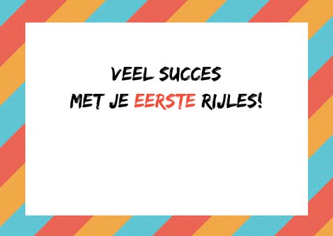 Succes Loeki eerste rijles - A 3