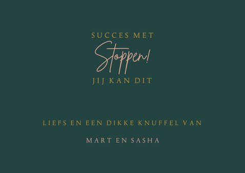 Succes met stoppen 3