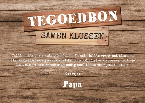 Tegoedbon klussen hout klusjes verbouwing hulp 3
