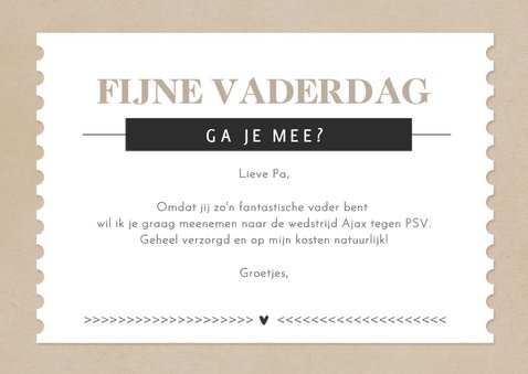 Tegoedbon vaderdag kaart met aanpasbare teksten 3
