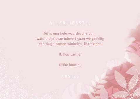 Tegoedbon voor Valentijnsdag met plantjes spetters 3