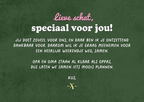 Tegoedbon weekendje weg streepjes hartjes goud 3