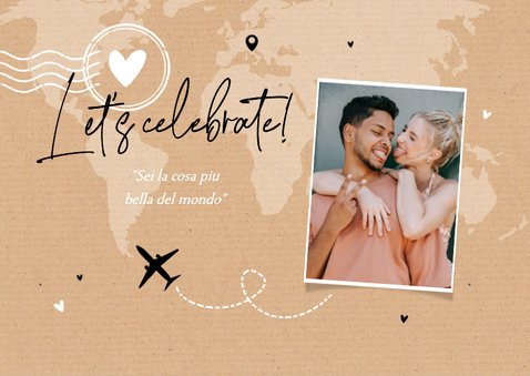 Ticket trouwkaart buitenland landkaart kraftlook 2