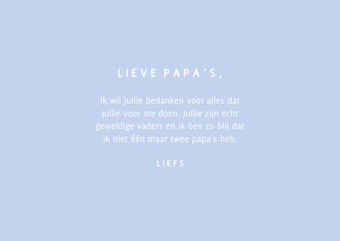 Trendy blauw vaderdagkaartje voor een gay koppel 3