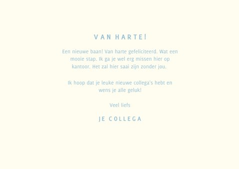 Trendy felicitatiekaart voor een nieuwe baan ik ga je missen 3