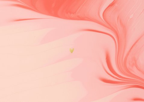 Trendy geboortekaartje meisje felle tint roze met goud Achterkant
