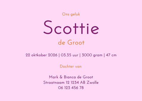 Trendy geboortekaartje met strikjes patroon 3