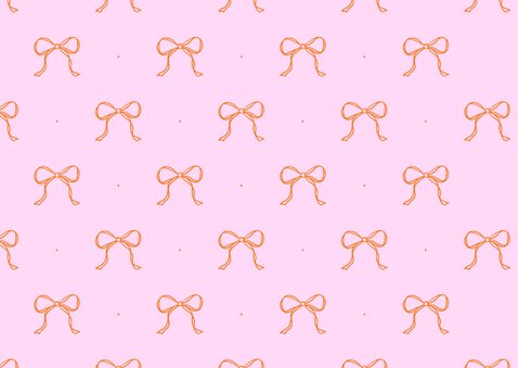 Trendy geboortekaartje met strikjes patroon Achterkant