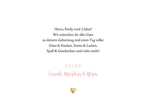Trendy Glückwunschkarte mit Foto für Mädchen 3
