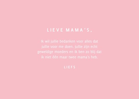 Trendy roze moederdagkaart voor een gay koppel 3