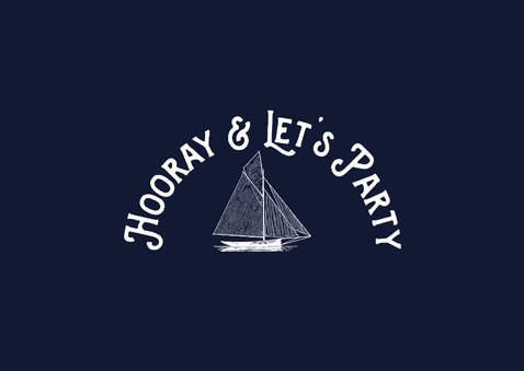 Trendy uitnodiging verjaardag vintage boot en marinelook 2