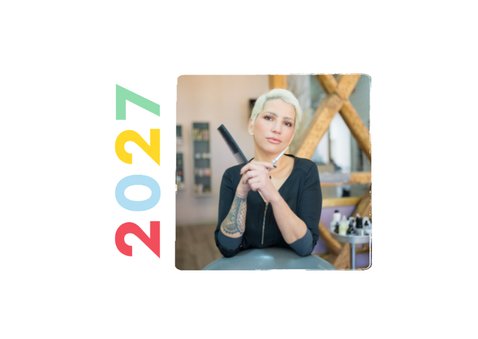 Trendy zakelijke kerstkaart met regenboog typografie 2
