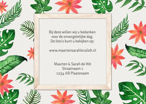 Tropical bedankkaart met 3 foto's 3