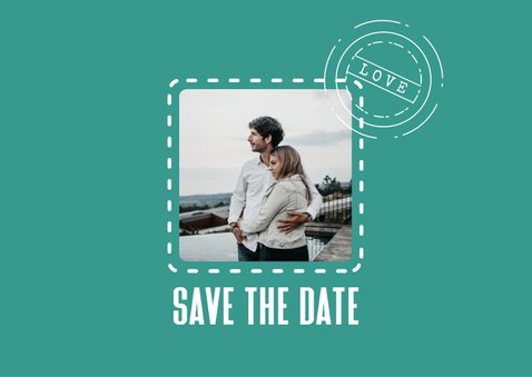 Trouwkaart als ticket hip save the date 2